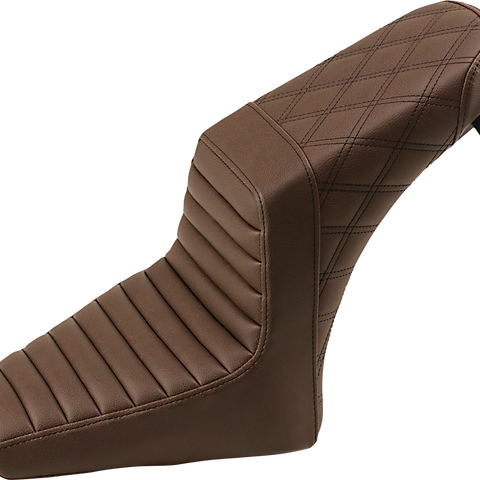 SADDLEMEN Step-Up Seat - Front Tuck-n-Roll/Rear Lattice Stitch - Brown - Scout '18-'19 I18-33-176BR - Team Dream Rides