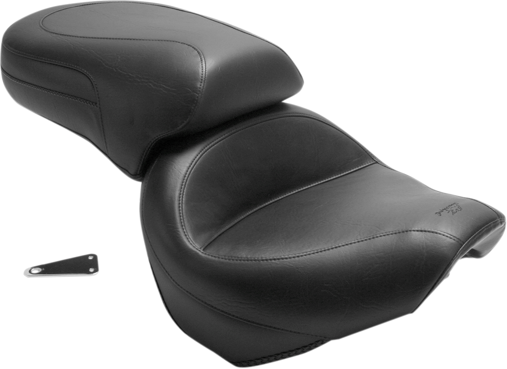 MUSTANG Seat - Vintage - Wide - Touring - Without Driver Backrest - One-Piece - Smooth - Black - XVS 75268 - Team Dream Rides