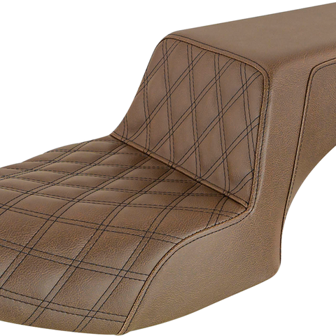 SADDLEMEN Step-Up Seat - Front Lattice/Rear Smooth - Brown - Challenger I20-06-172BR - Team Dream Rides