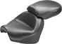 MUSTANG Seat - Vintage - Wide - Touring - Without Driver Backrest - Two-Piece - Smooth - Black - Suzuki 75811 - Team Dream Rides
