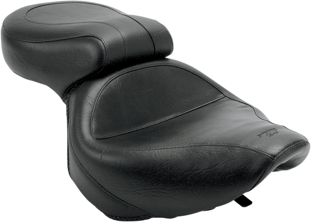 MUSTANG Seat - Vintage - Wide - Touring - Without Driver Backrest - One-Piece - Smooth - Black VT750 75105 - Team Dream Rides