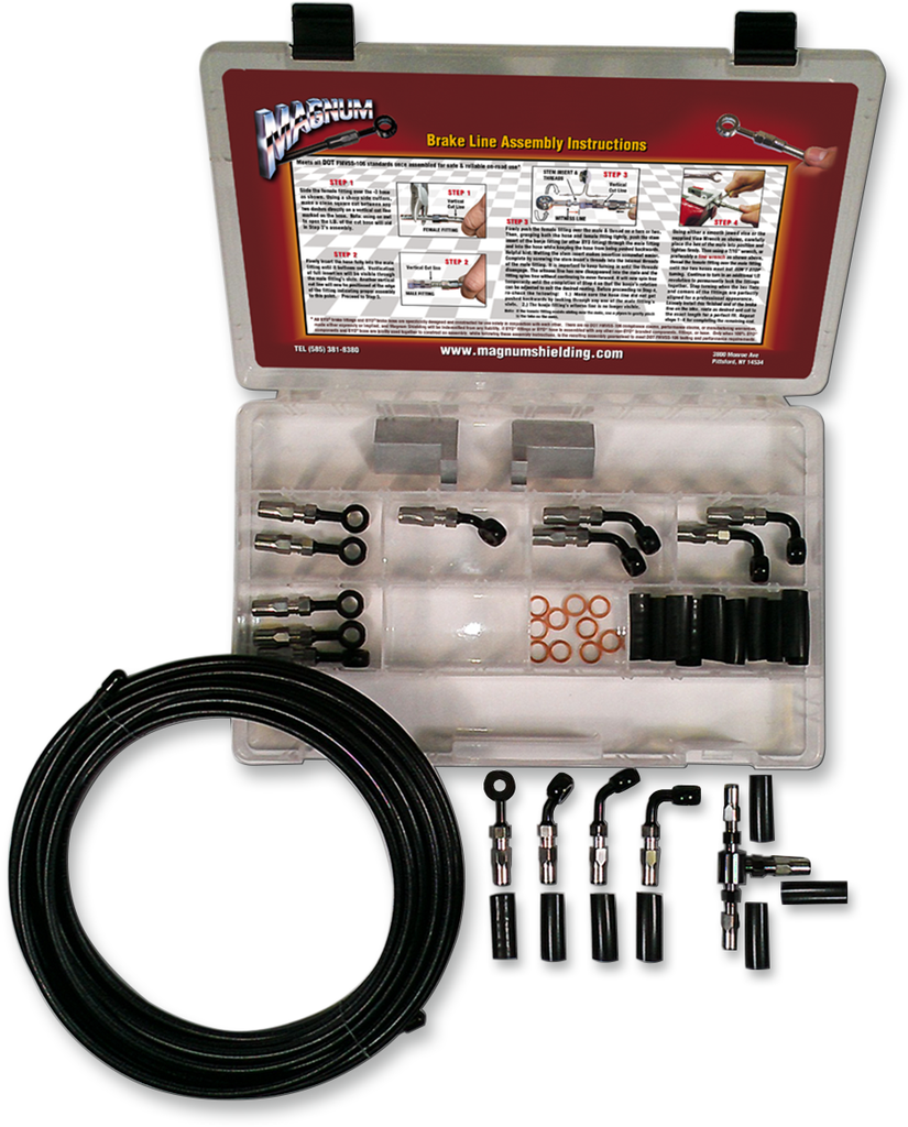 MAGNUM SHIELDING BYO Brake Line Basic Builder Kit - Black 499005 - Team Dream Rides