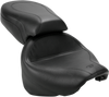 MUSTANG Seat - Vintage - Wide - Touring - Without Driver Backrest - Two-Piece - Smooth - Black 75217 - Team Dream Rides