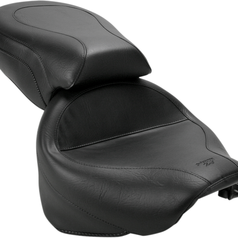 MUSTANG Seat - Vintage - Wide - Touring - Without Driver Backrest - Two-Piece - Smooth - Black 75217 - Team Dream Rides