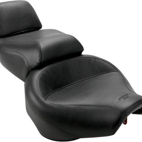 MUSTANG Seat - Vintage - Wide - Touring - Without Driver Backrest - One-Piece - Smooth - Black - Virago 75244 - Team Dream Rides