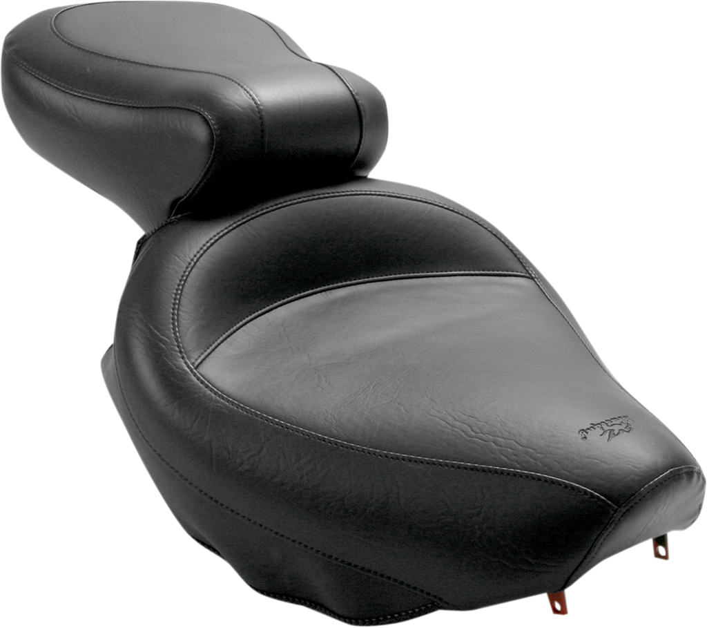 MUSTANG Seat - Vintage - Wide - Touring - Without Driver Backrest - Two-Piece - Smooth - Black - Suzuki 75285 - Team Dream Rides