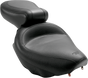 MUSTANG Seat - Vintage - Wide - Touring - Without Driver Backrest - Two-Piece - Smooth - Black - Suzuki 75285 - Team Dream Rides