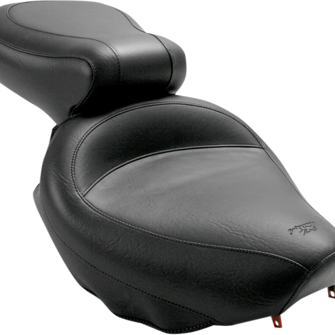MUSTANG Seat - Vintage - Wide - Touring - Without Driver Backrest - Two-Piece - Smooth - Black - Suzuki 75285 - Team Dream Rides