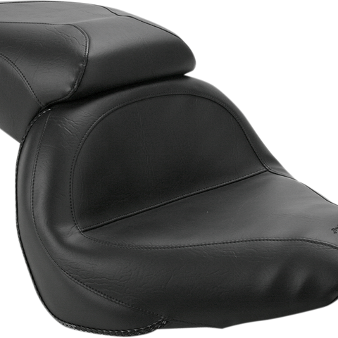 MUSTANG Seat - Vintage - Wide - Touring - Without Driver Backrest - One-Piece - Smooth - Black - VLX600 75794 - Team Dream Rides