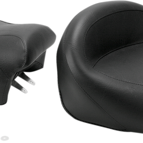 MUSTANG Seat - Vintage - Wide - Touring - Without Driver Backrest - Two-Piece - Smooth - Black - VZ800 75818 - Team Dream Rides