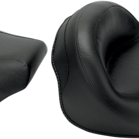 MUSTANG Seat - Vintage - Wide - Touring - Without Driver Backrest - Two-Piece - Smooth - Black - VN1600 75891 - Team Dream Rides