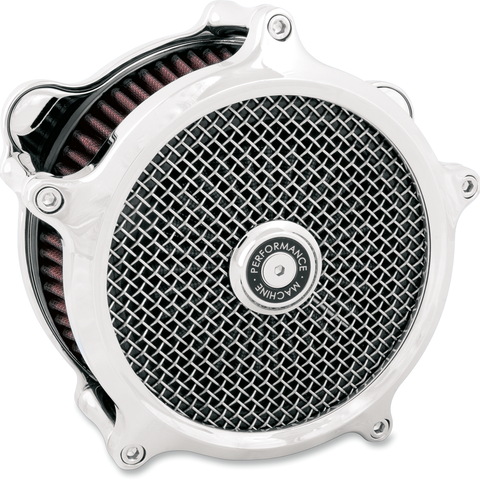 PERFORMANCE MACHINE (PM) Super Gas Air Cleaner Kit - Chrome 0206-2150-CH - Team Dream Rides
