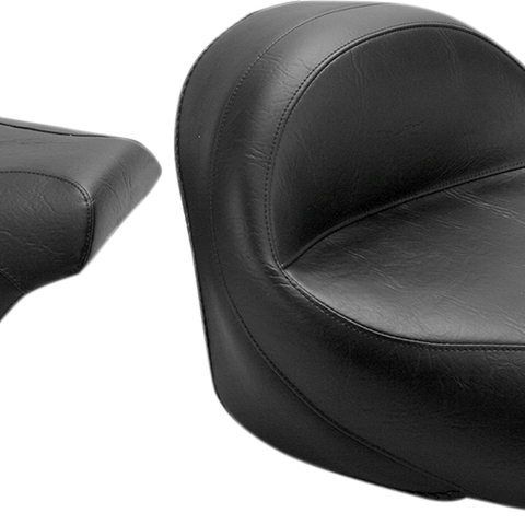 MUSTANG Seat - Vintage - Wide - Touring - Without Driver Backrest - Two-Piece - Smooth - Black - VT750 76521 - Team Dream Rides