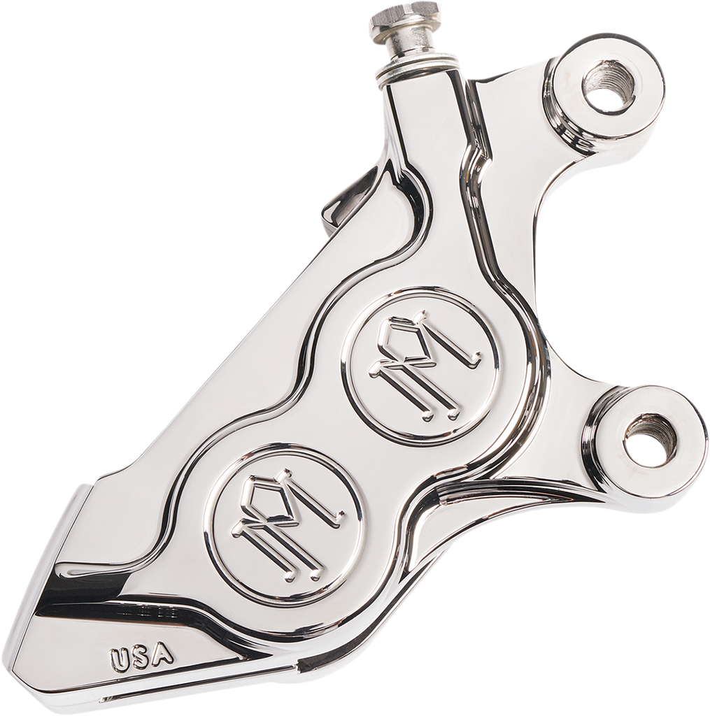 PERFORMANCE MACHINE (PM) 4-Piston Caliper - Chrome - Right Front 0052-2424-CH - Team Dream Rides