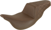 SADDLEMEN Step-Up Seat with Extended Reach for Harley FL 2008-2024, Brown - Part 808-07B-173BREX