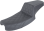 SADDLEMEN Step-Up Front Lattice Stitch Seat for Dyna – Black, Part Number 891-04-172