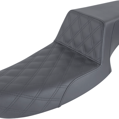 SADDLEMEN Step-Up Front Lattice Stitch Seat for Dyna – Black, Part Number 891-04-172