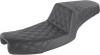 SADDLEMEN Step-Up Seat with Full Lattice Stitch for Dyna – Black – Part No. 891-04-175