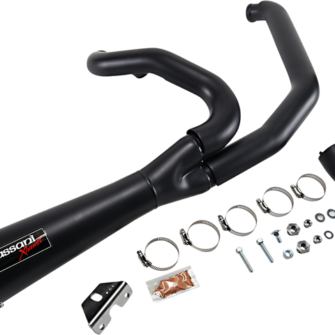 BASSANI XHAUST Short 2:1 Exhaust for FL - Black 1F42RB