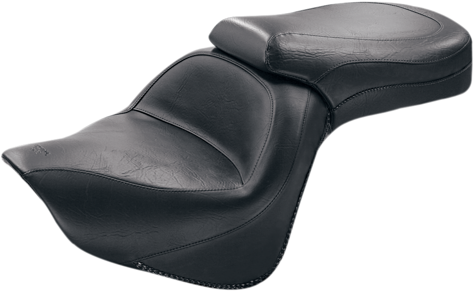 MUSTANG Seat - Vintage - Wide - Touring - Without Driver Backrest - One-Piece - Smooth - Black - VN900 76127 - Team Dream Rides