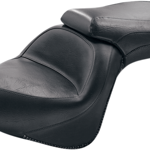 MUSTANG Seat - Vintage - Wide - Touring - Without Driver Backrest - One-Piece - Smooth - Black - VN900 76127 - Team Dream Rides