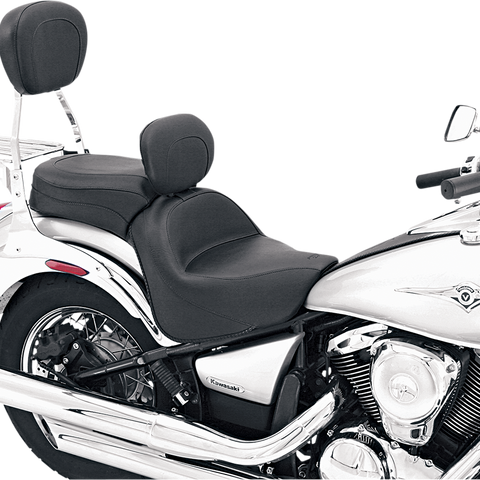 MUSTANG Seat - Vintage - Wide - Touring - With Driver Backrest - One-Piece - Smooth - Black - VN900 79417 - Team Dream Rides