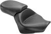 MUSTANG Seat - Vintage - Wide - Touring - Without Driver Backrest - Two-Piece - Smooth - Black 76161 - Team Dream Rides