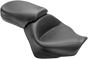 MUSTANG Seat - Vintage - Wide - Touring - Without Driver Backrest - Two-Piece - Smooth - Black 76161 - Team Dream Rides