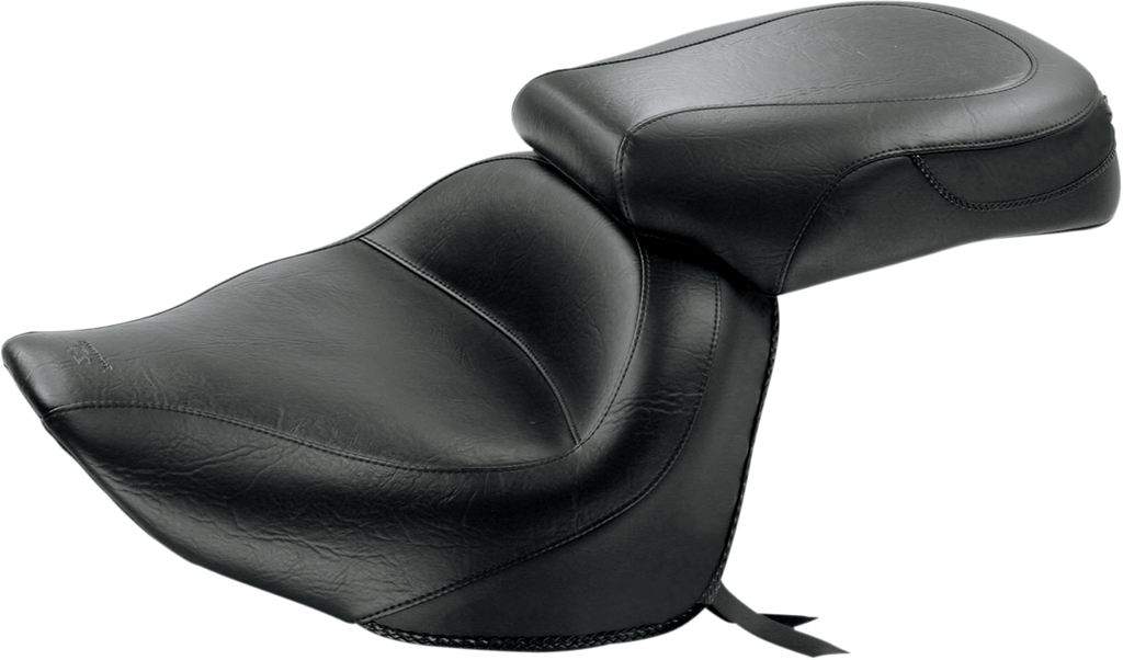 MUSTANG Seat - Vintage - Wide - Touring - Without Driver Backrest - Two-Piece - Smooth - Black - Raider 76261 - Team Dream Rides