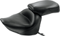 MUSTANG Seat - Vintage - Wide - Touring - Without Driver Backrest - Two-Piece - Smooth - Black - Raider 76261 - Team Dream Rides