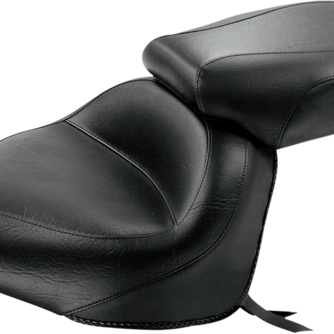 MUSTANG Seat - Vintage - Wide - Touring - Without Driver Backrest - Two-Piece - Smooth - Black - Raider 76261 - Team Dream Rides