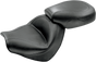 MUSTANG Seat - Vintage - Wide - Touring - Without Driver Backrest - Two-Piece - Smooth - Black 76191 - Team Dream Rides