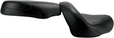 MUSTANG Seat - Vintage - Wide - Touring - Without Driver Backrest - Two-Piece - Smooth - Black 76071 - Team Dream Rides