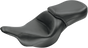 MUSTANG Seat - Vintage - Wide - Touring - Without Driver Backrest - One-Piece - Smooth - Black - Vulcan 76601 - Team Dream Rides