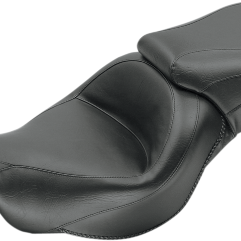 MUSTANG Seat - Vintage - Wide - Touring - Without Driver Backrest - One-Piece - Smooth - Black - Vulcan 76601 - Team Dream Rides
