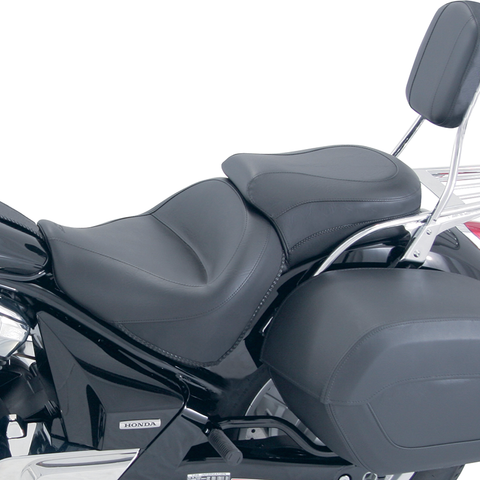 MUSTANG Seat - Vintage - Wide - Touring - Without Driver Backrest - One-Piece - Smooth - Black 76641 - Team Dream Rides