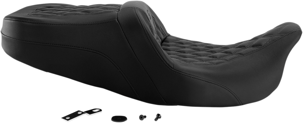 SADDLEMEN Roadsofa™ Seat with Full Lattice Stitch - FLT/FLH 2008-2024, Part No. 808-07B-182