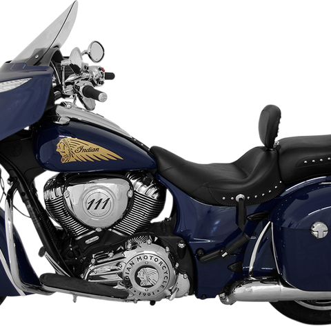 MUSTANG Solo Seat - Wide - Studded - Driver's Backrest - Indian '14-'24 79762 - Team Dream Rides