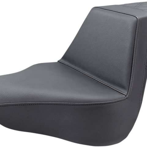 SADDLEMEN Step-Up Seat - Rear Lattice Stitch - Black - FL/FX '18-'24 818-27-173
