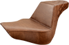 SADDLEMEN Step-Up Seat - Rear Lattice Stitch - Brown - FL/FX '18-'24 818-27-173BR