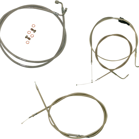 LA CHOPPERS Handlebar Cable/Brake Line Kit - Mini Ape Hanger Handlebars - Stainless Steel LA-8005KT-08 - Team Dream Rides