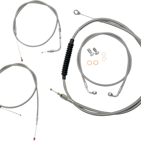 LA CHOPPERS Handlebar Cable/Brake Line Kit - Stock Ape Hanger Handlebars - Stainless Steel LA-8110KT-00 - Team Dream Rides