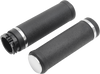 DRAG SPECIALTIES Hotop Smooth Rubber Grips with Accent Rings and Chrome End Caps – Part 17-0556-BC324