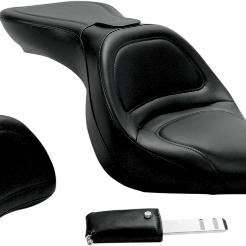 SADDLEMEN Seat - Explorer* - with Backrest - Stitched - Black - V750 Aero H04-13-030 - Team Dream Rides