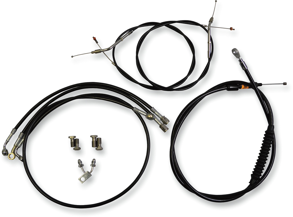 LA CHOPPERS Handlebar Cable/Brake Line Kit - 12" - 14" Ape Hanger Handlebars - Black LA-8150KT-13B - Team Dream Rides