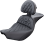SADDLEMEN Roadsofa* Seat - with Backrest - Lattice Stitch - Black - Indian '14-'23 I14-07-182BR - Team Dream Rides