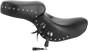 MUSTANG Seat - Wide - Touring - Without Backrest - One-Piece - Chrome Studded - Black w/Conchos - VT1100 75008 - Team Dream Rides