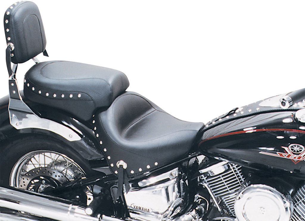 MUSTANG Seat - Wide - Touring - Without Backrest - Two-Piece - Chrome Studded - Black w/Conchos - X1100C 75910 - Team Dream Rides