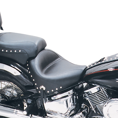 MUSTANG Seat - Wide - Touring - Without Backrest - Two-Piece - Chrome Studded - Black w/Conchos - X1100C 75910 - Team Dream Rides