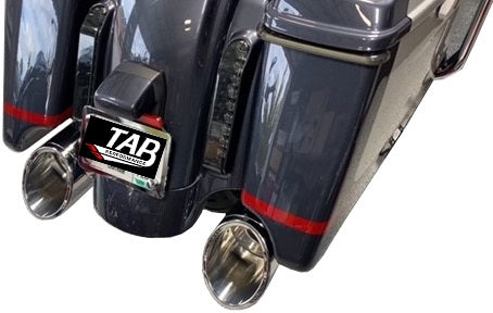 TAB Performance 50 Cal - Slip-On Mufflers - 2017 * UP H-D Touring - Chrome - Zombie Baffles - Chrome Slash Cut Tip - Team Dream Rides
